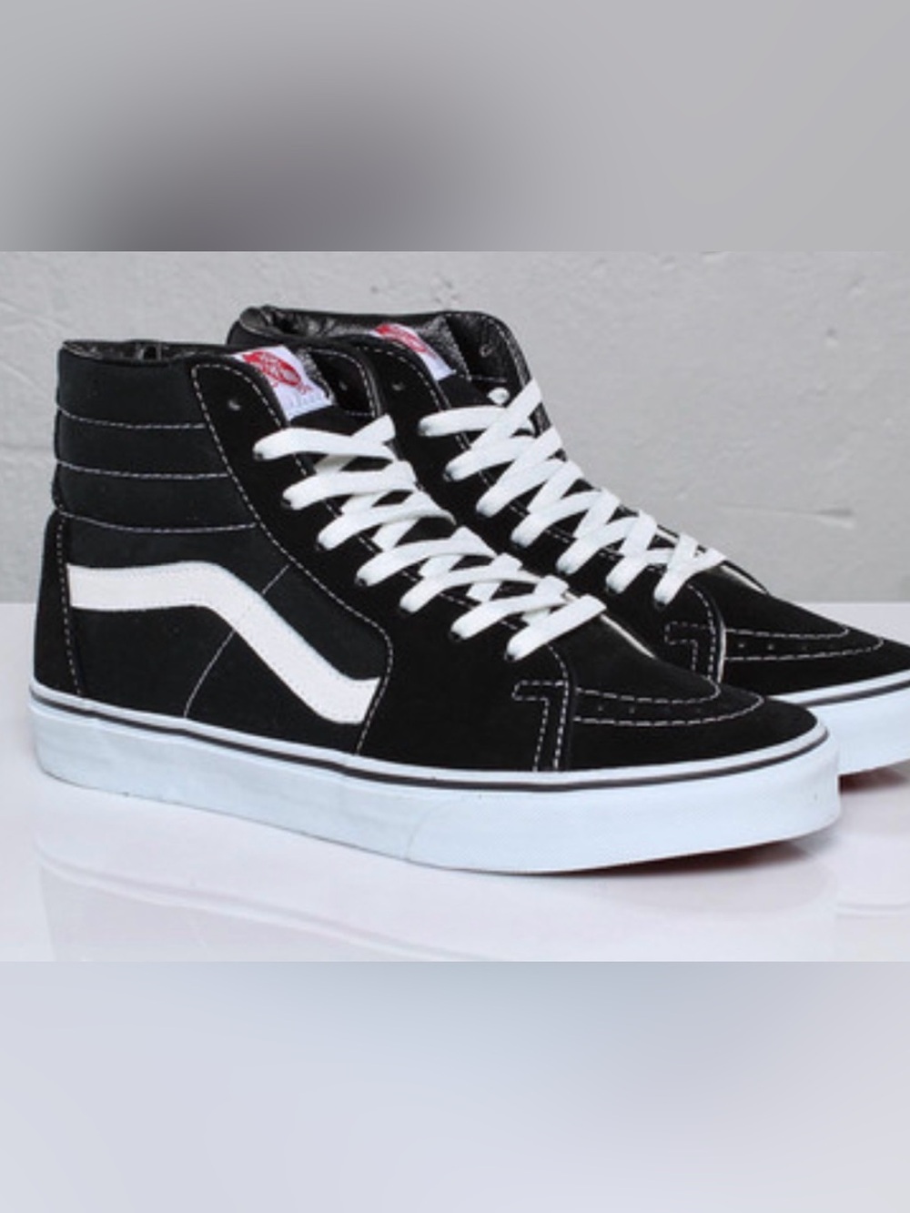 Vans Kids Black and White High-Top Skate Sneakers size 2